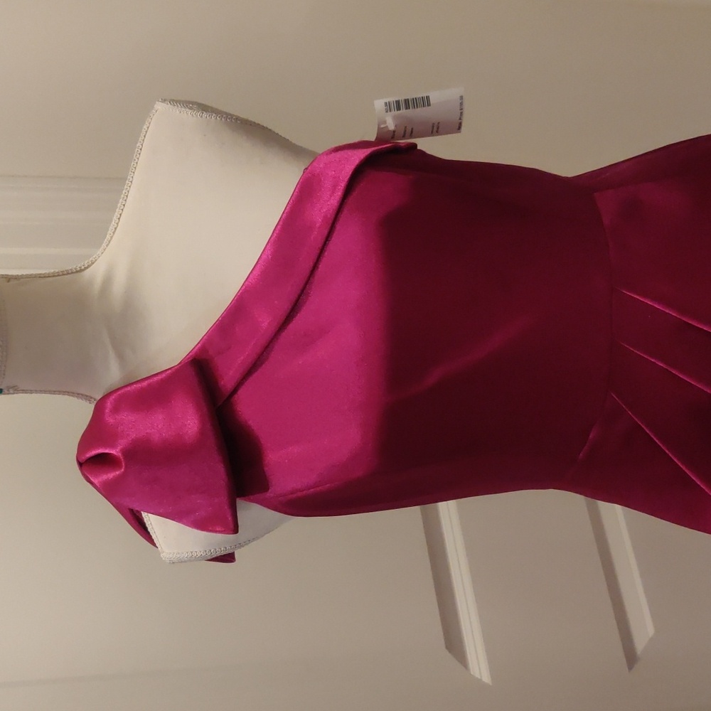 New!Aidan by Aidan MattoxSatin Bow One-Shoulder Mini Dress Sz 8 - Picture 5 of 16